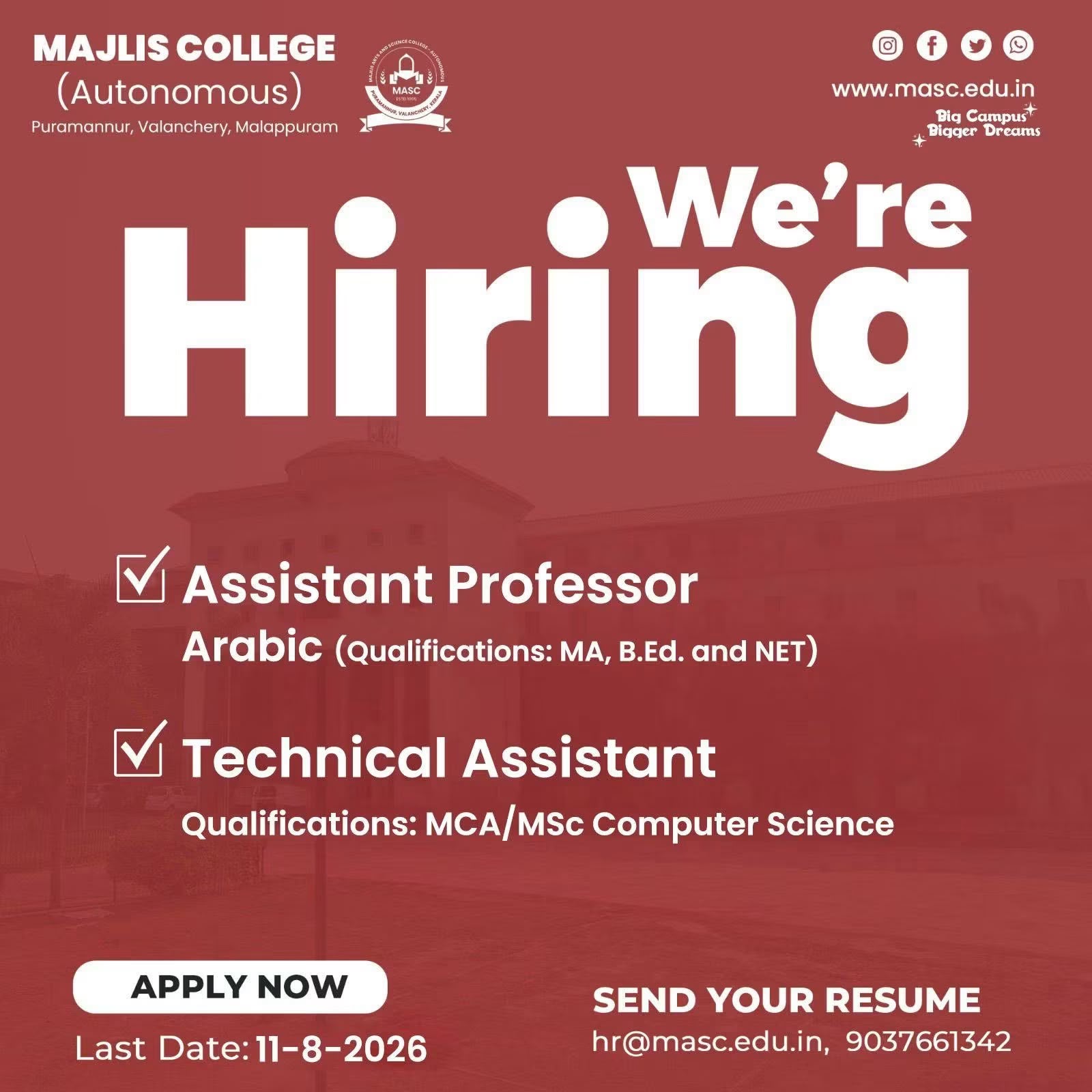 Assistant Prof Vacancy