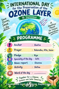 International day for the Preservation of the Ozone Layer